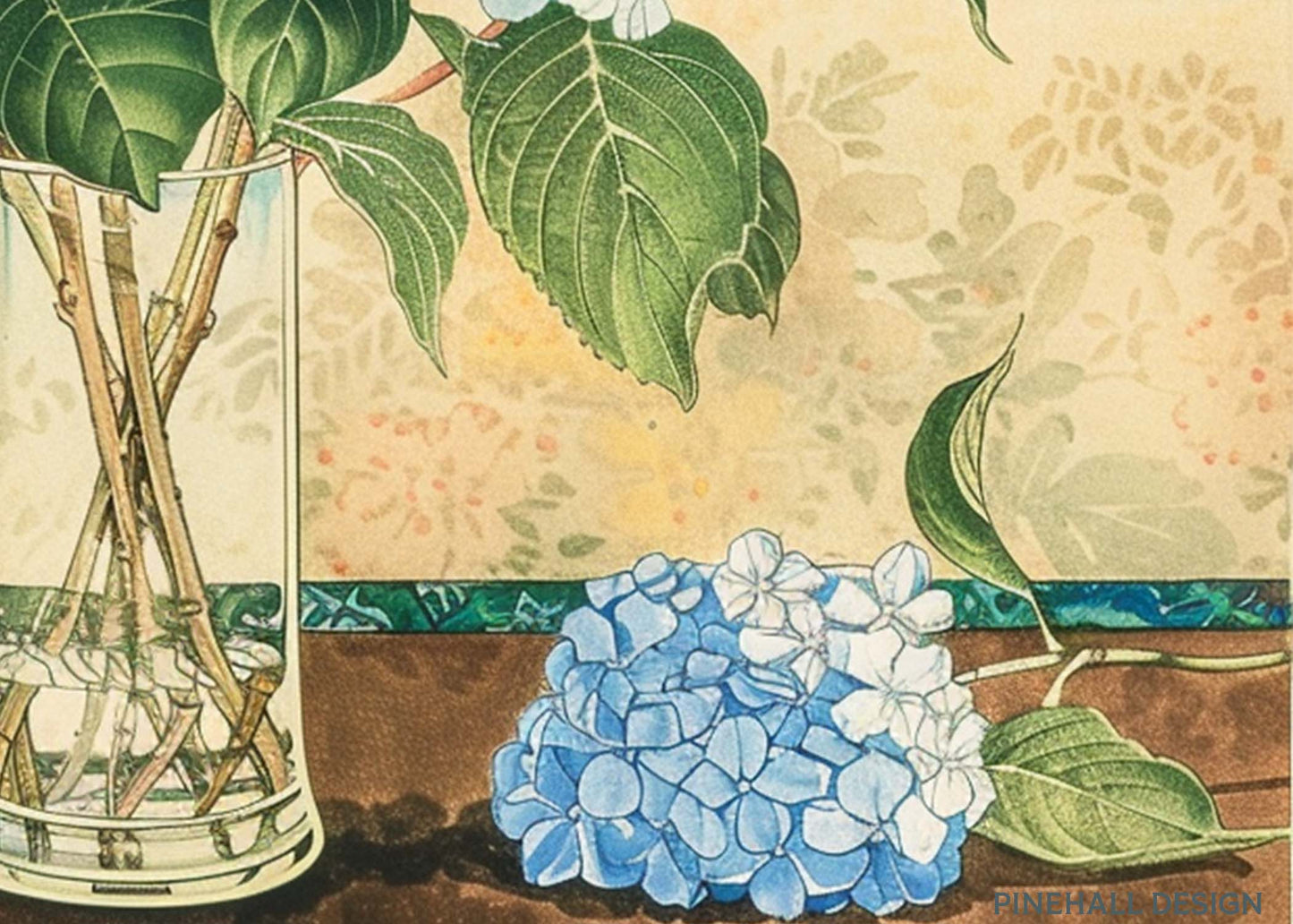Still Life Flowers | Hydrangeas, Phlox & Tulips | Asian Vintage-Inspired, set of 6 | PRINTABLE DOWNLOAD