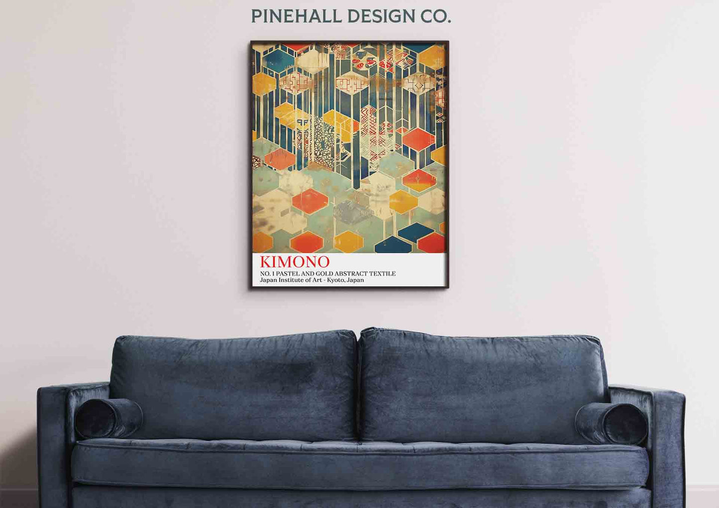 Japanese Kimono Pattern | Vintage-Inspired Abstract Art Museum Print