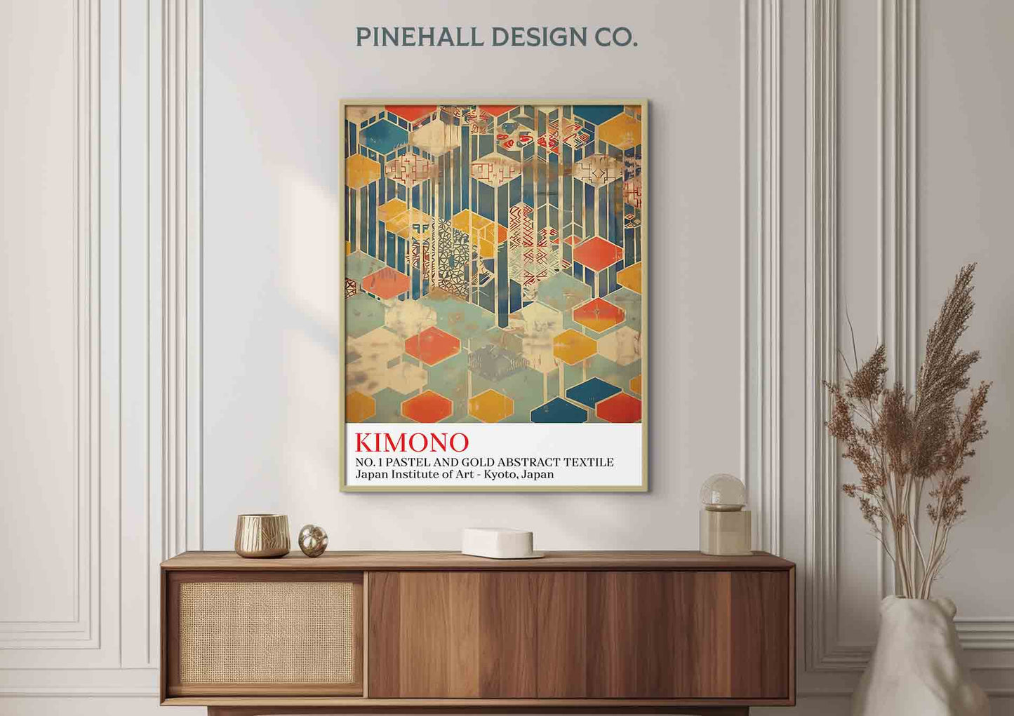 Japanese Kimono Pattern | Vintage-Inspired Abstract Art Museum Print