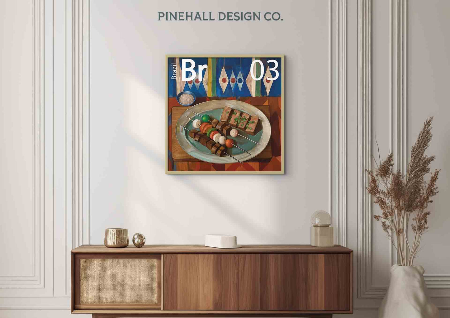 Brazil Kitchen Wall Art Churrasco | Global Cuisine Periodic Table | Instant Printable Download