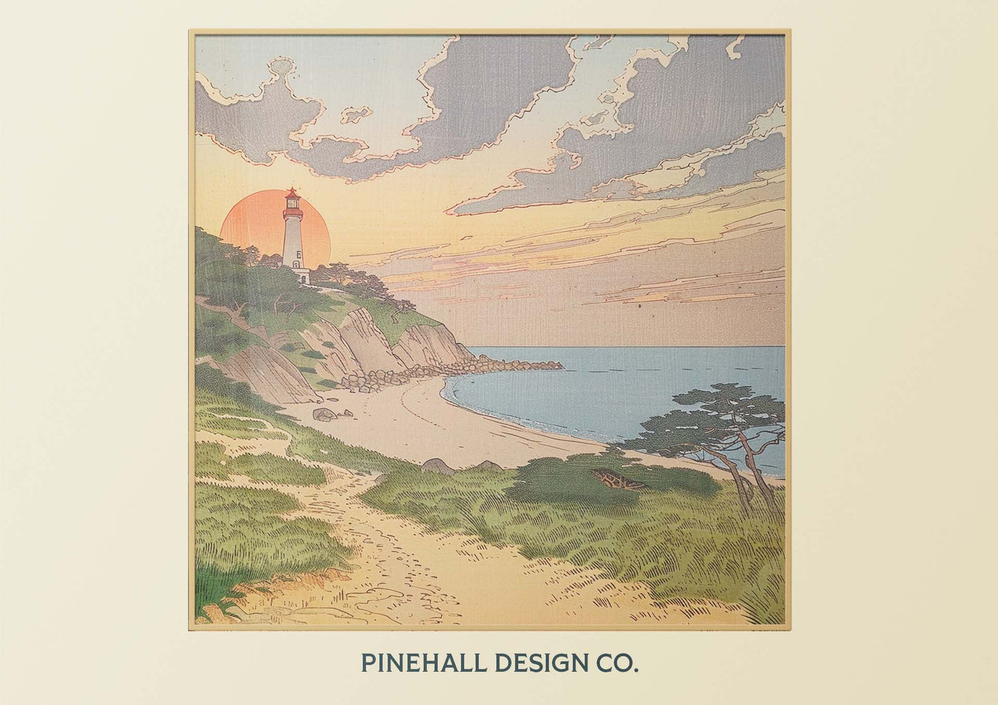 Lighthouse Coastal Beach Prints | Vintage-Style Print for Home Décor | Instant Digital Download x4