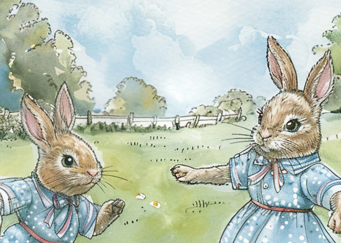 Bunnies Soccer Game | Vintage Children's Illustration | Instant Digital Download