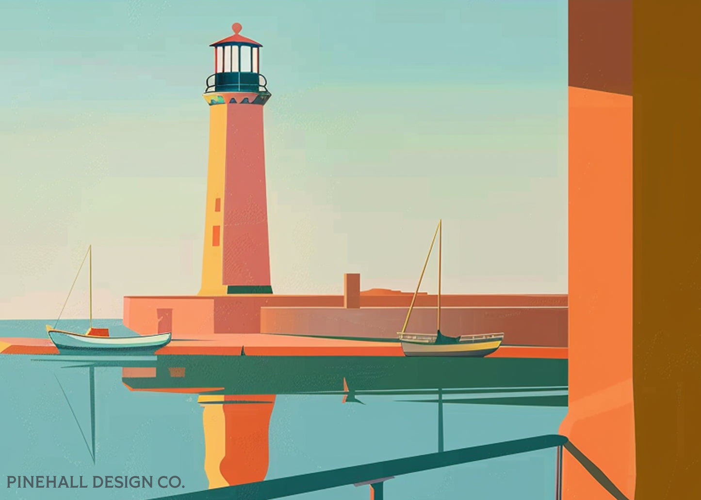 Art Deco Lighthouse Coastal Beach Prints | Vintage-Style Print for Home Décor | Instant Digital Download x4