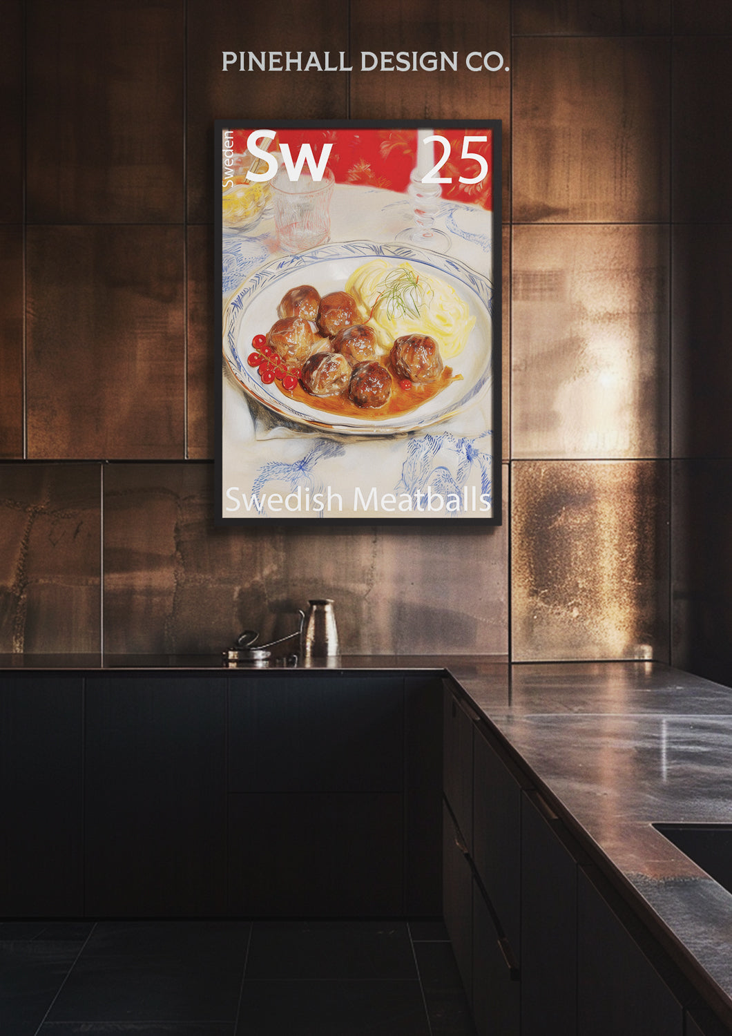 Sweden Kitchen Wall Art Swedish Meatballs | Global Cuisine Periodic Table | Instant Printable Download