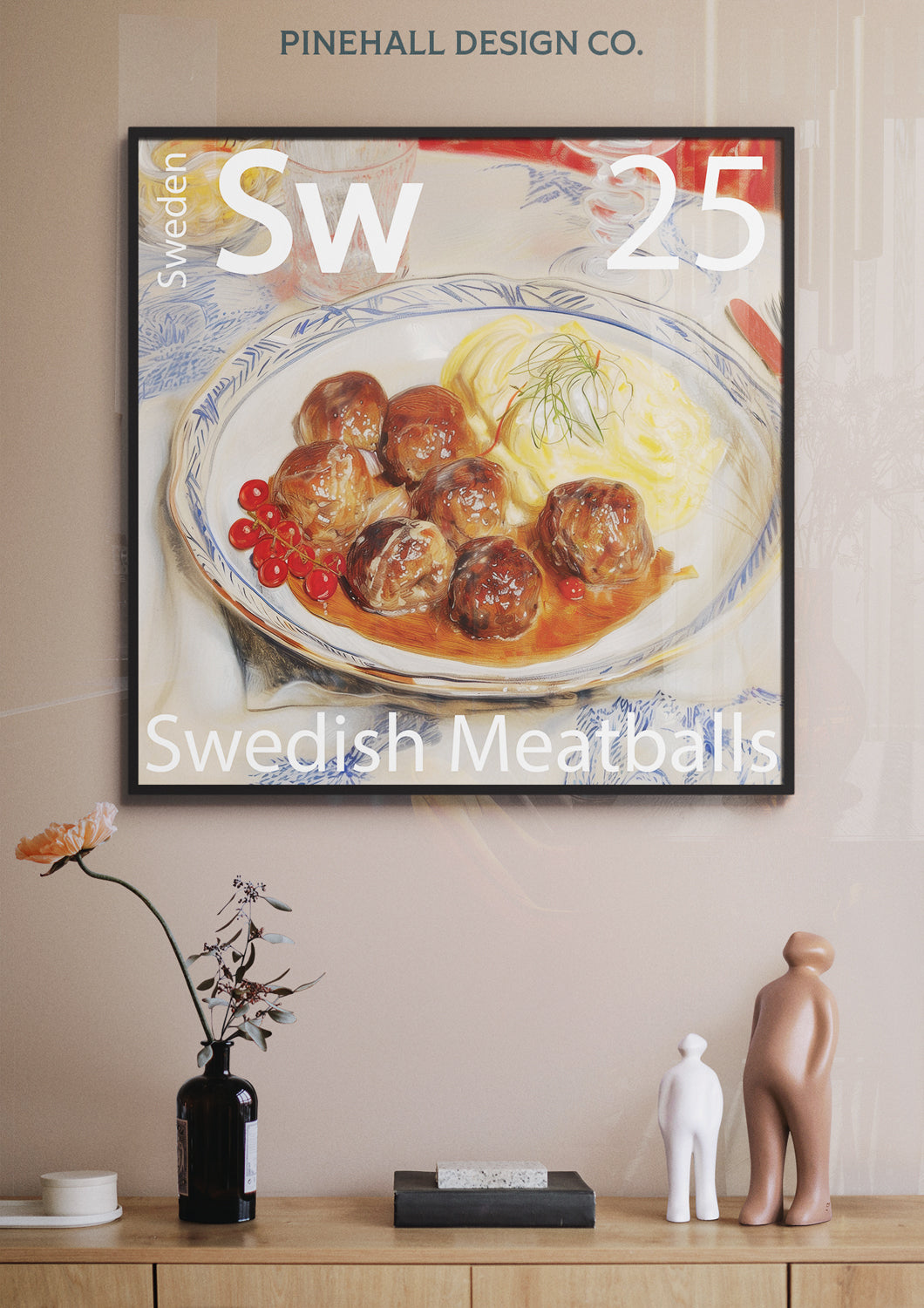 Sweden Kitchen Wall Art Swedish Meatballs | Global Cuisine Periodic Table | Instant Printable Download