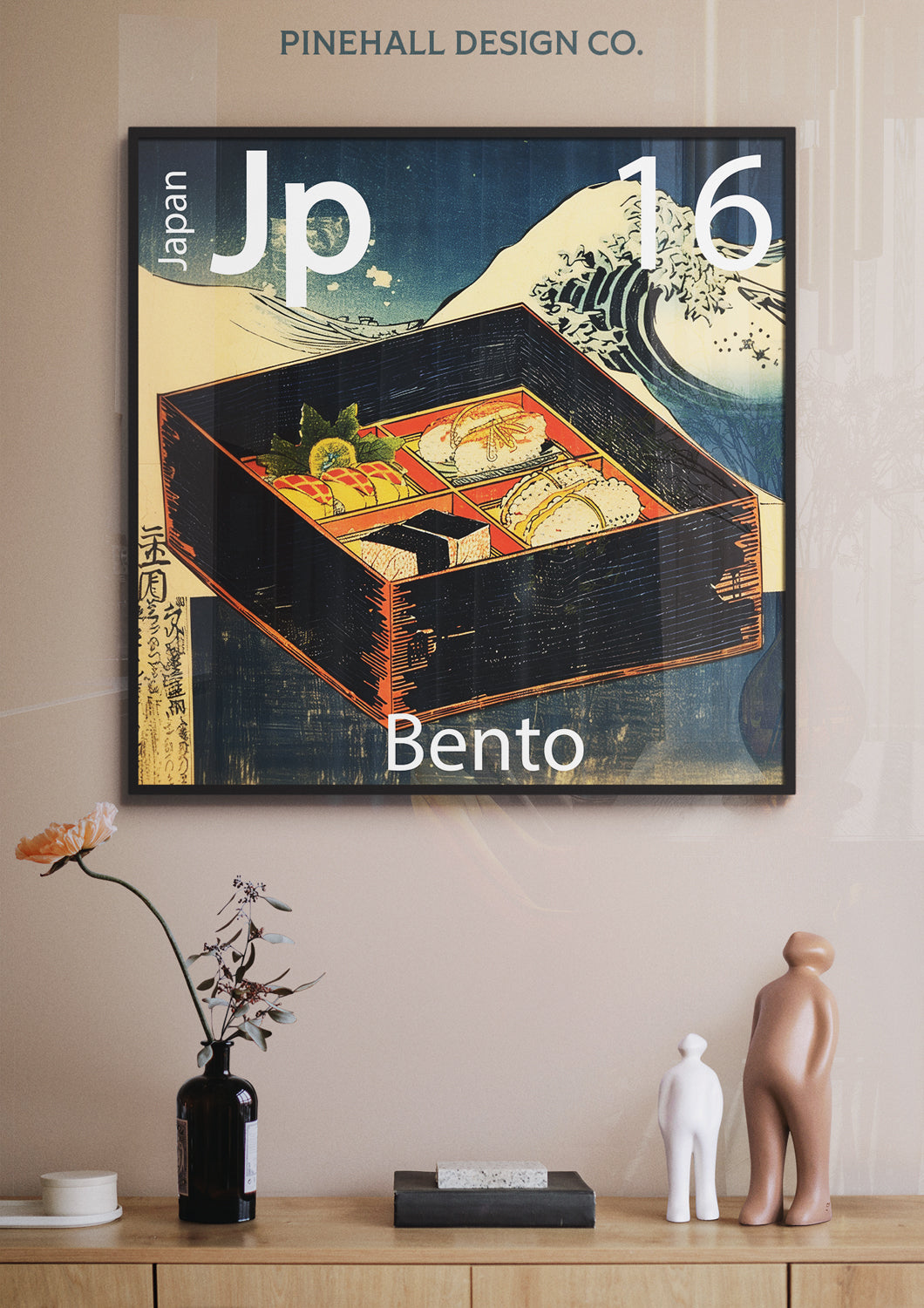 Japanese Kitchen Wall Art Bento Box | Global Cuisine Periodic Table | Instant Printable Download