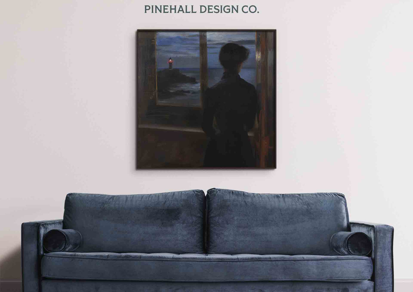 Lady and the Lighthouse at Dusk | Oil Portrait | Instant Downloadable Art