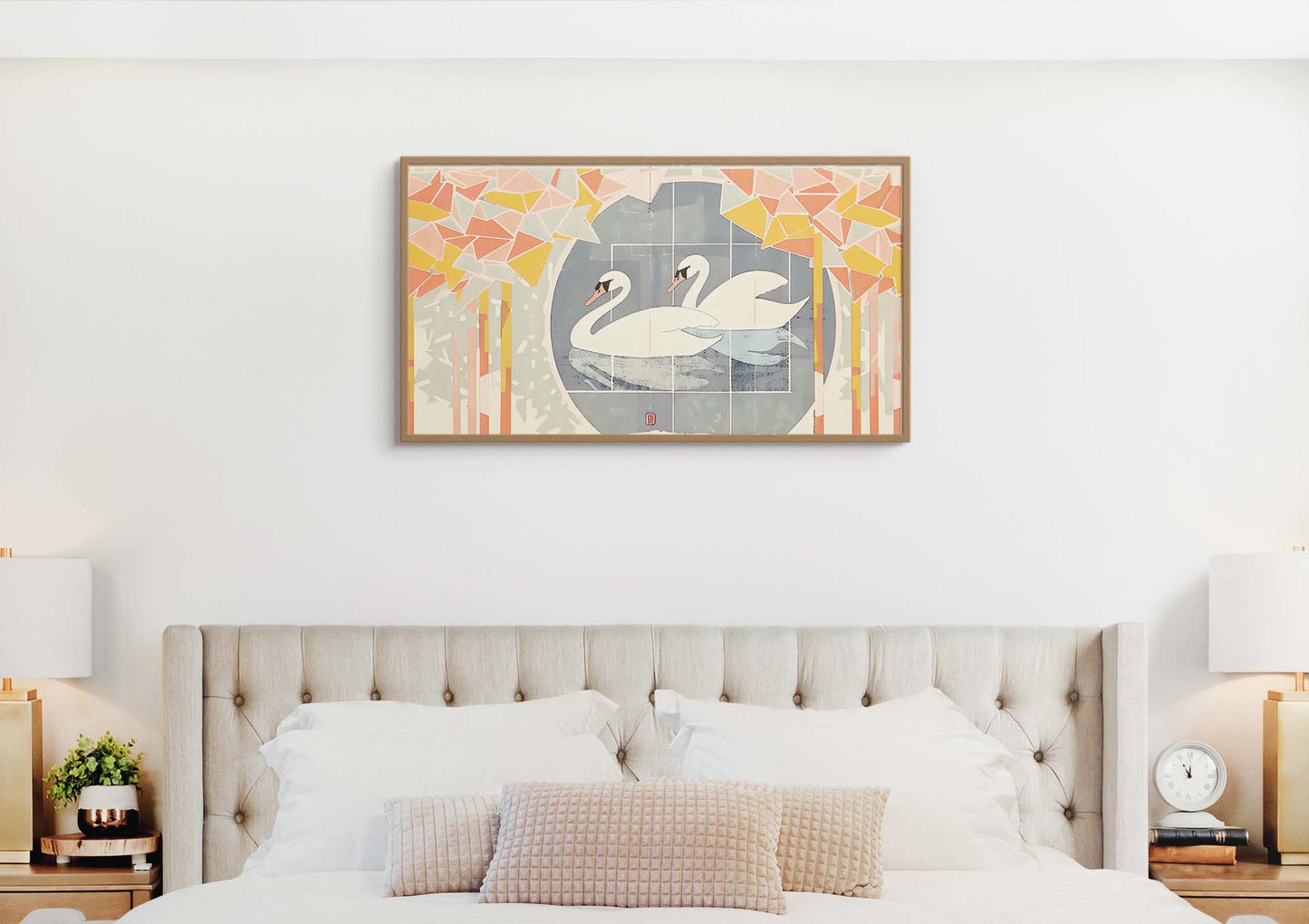 FRAME TV Art Gliding Kimono Swans - Collection 1 | Vintage-Inspired Spring, Abstract and Minimal art | Set of 4