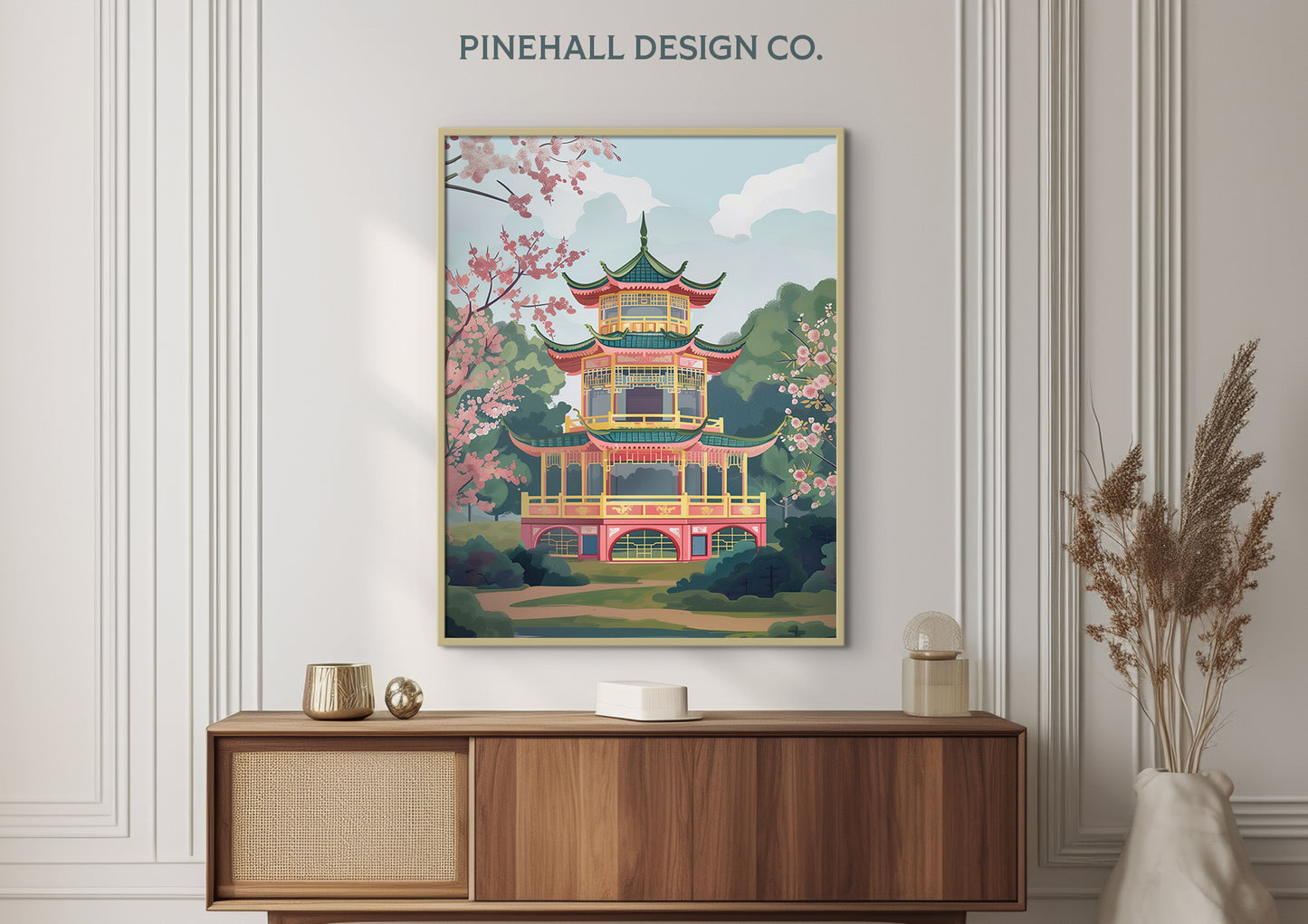 Asian Garden Pagoda Digital Print | Vintage Inspired | PRINTABLE DOWNLOAD