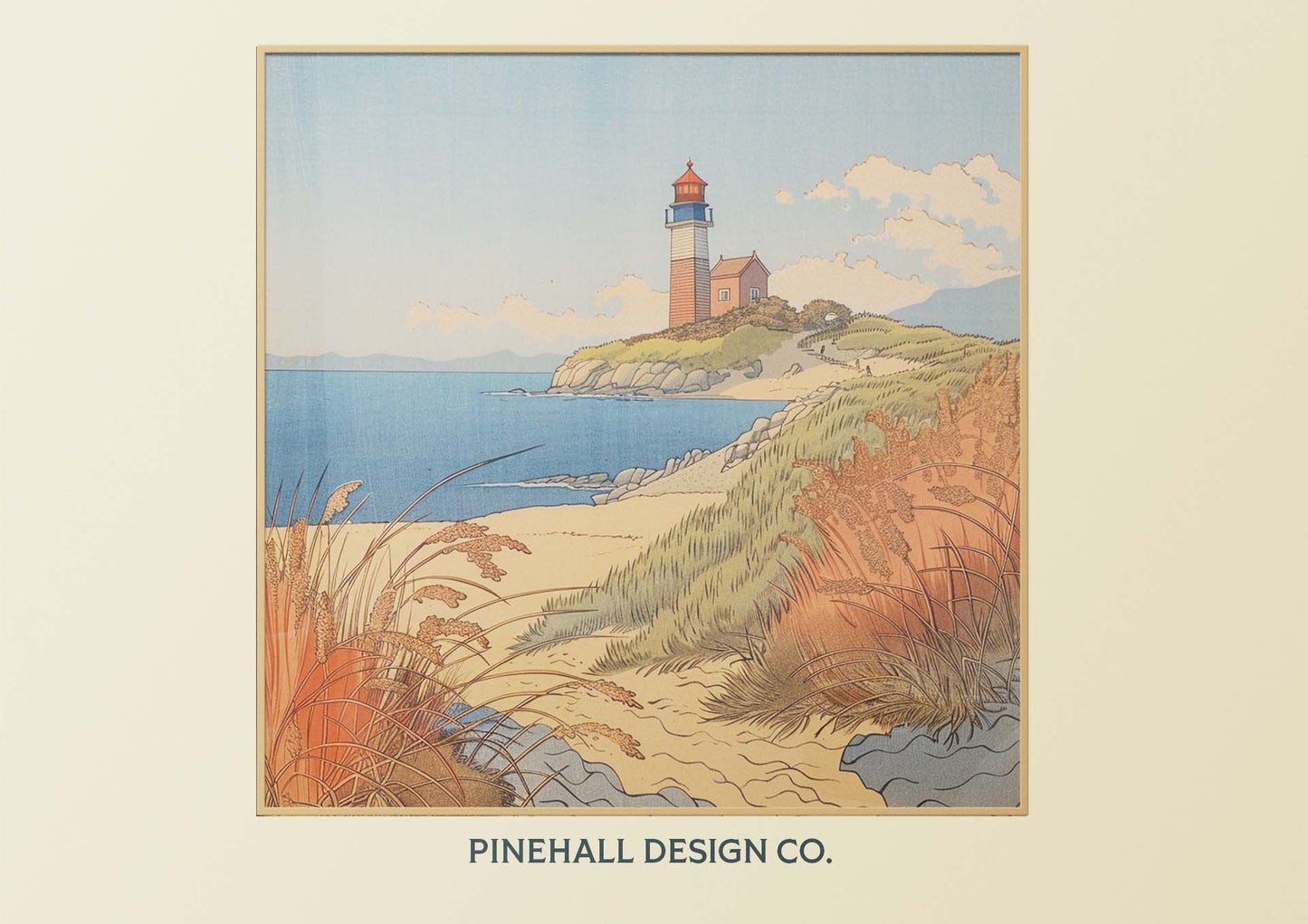 Lighthouse Coastal Beach Prints | Vintage-Style Print for Home Décor | Instant Digital Download x4
