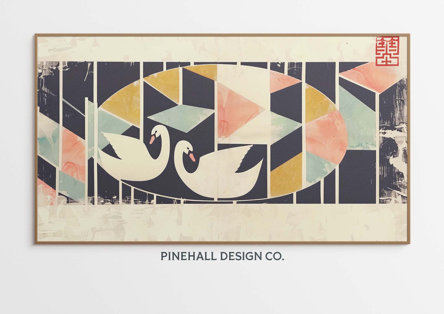 FRAME TV Art Gliding Kimono Swans - Collection 1 | Vintage-Inspired Spring, Abstract and Minimal art | Set of 4