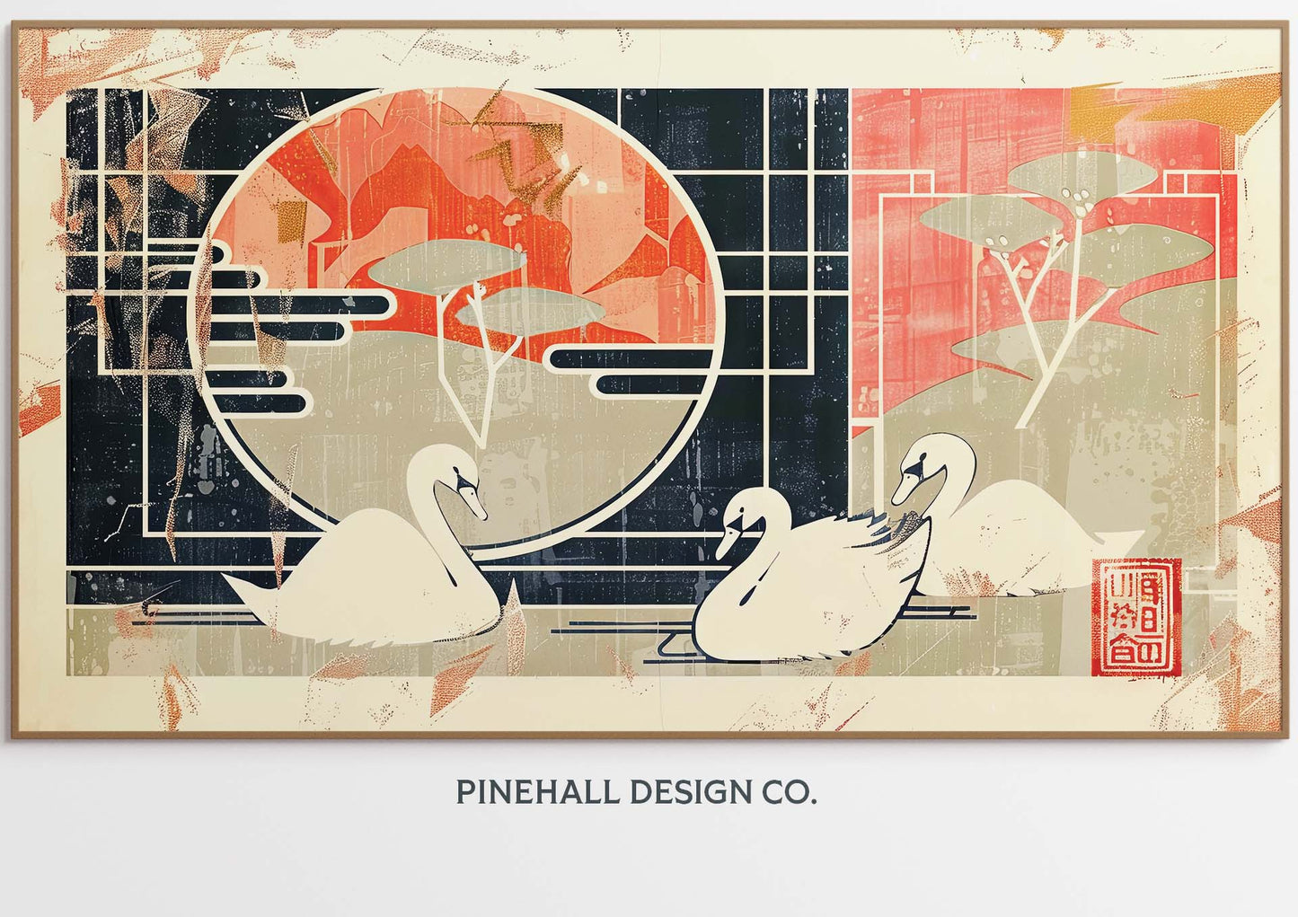 FRAME TV Art Gliding Kimono Swans - Collection 2 | Vintage-Inspired Spring, Abstract and Minimal art | Set of 4