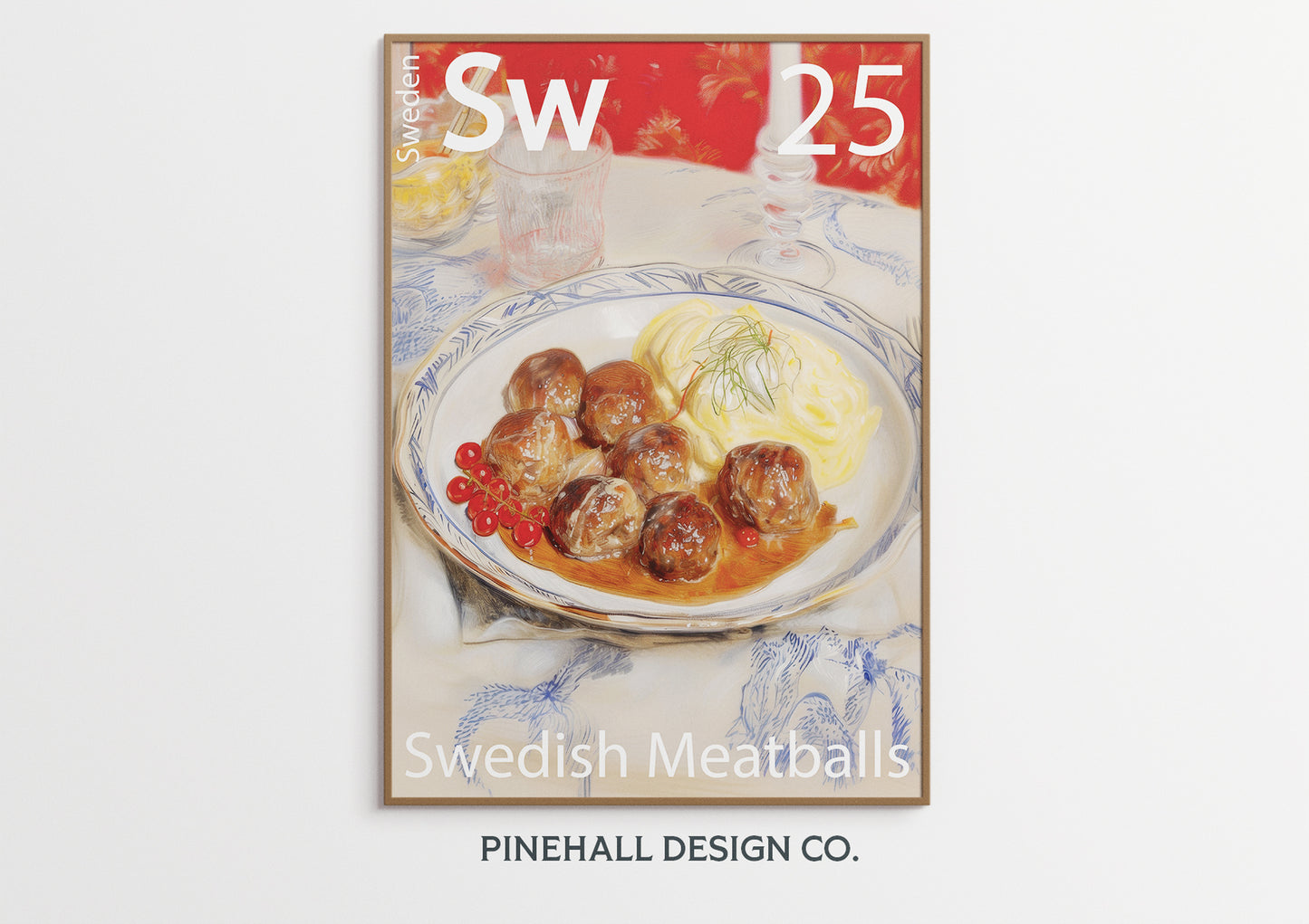 Sweden Kitchen Wall Art Swedish Meatballs | Global Cuisine Periodic Table | Instant Printable Download
