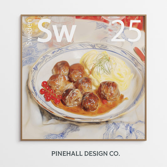 Sweden Kitchen Wall Art Swedish Meatballs | Global Cuisine Periodic Table | Instant Printable Download