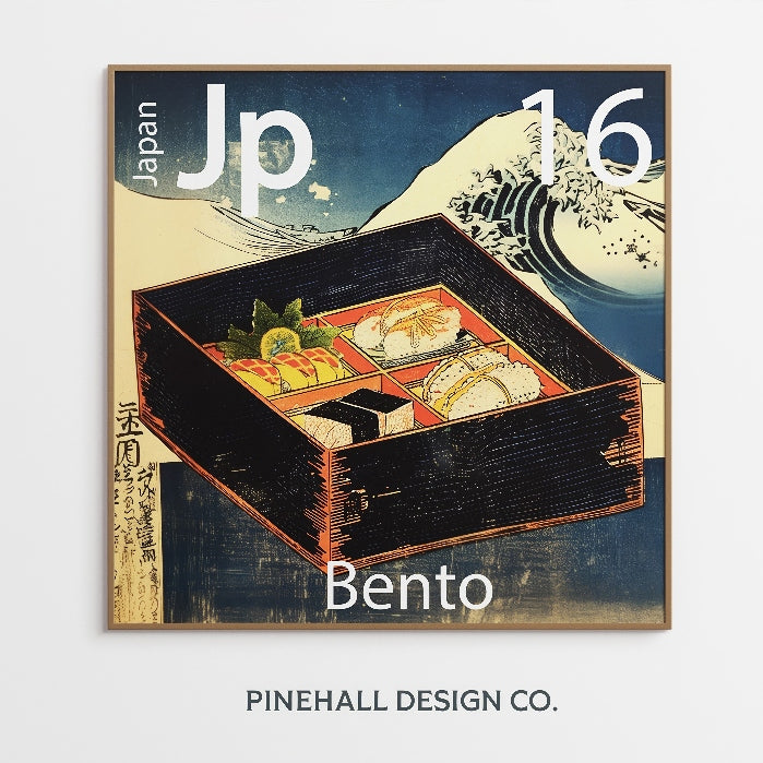 Japanese Kitchen Wall Art Bento Box | Global Cuisine Periodic Table | Instant Printable Download