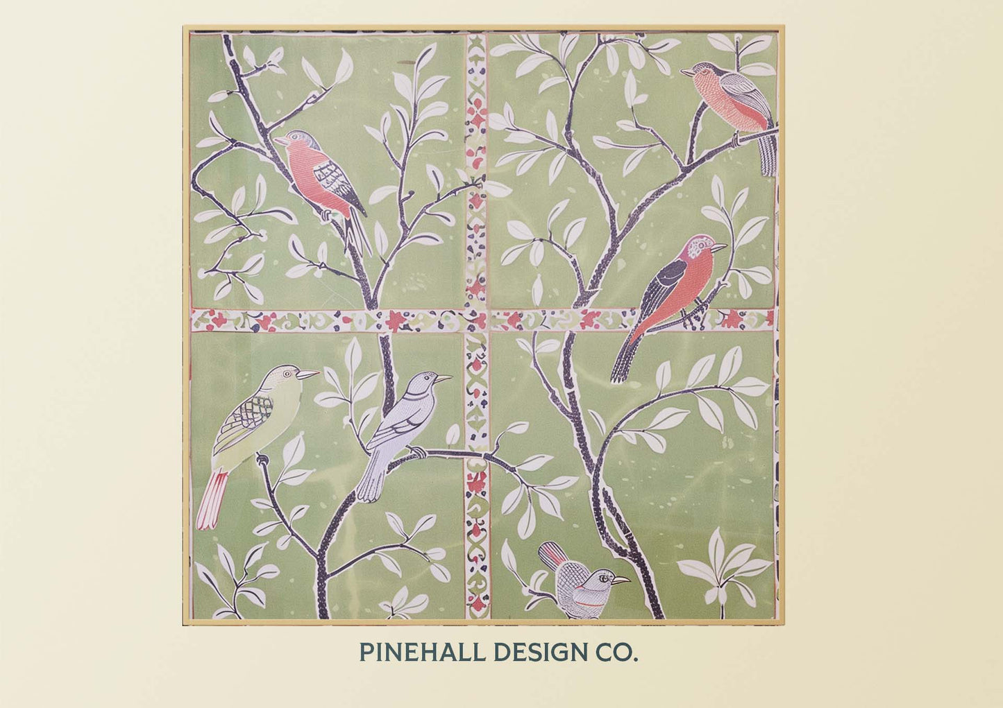 Vintage Style Bird and Botanical Tile Print | Charming Nature Inspired | Instant Download Art